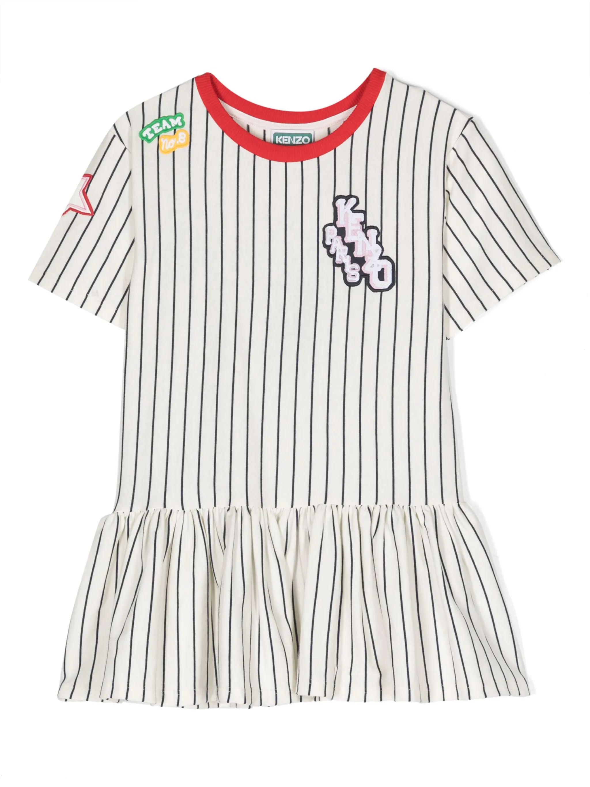 Полосатое платье с аппликацией Kenzo Kids, белый
Полосатое платье с аппликацией Kenzo Kids, белый