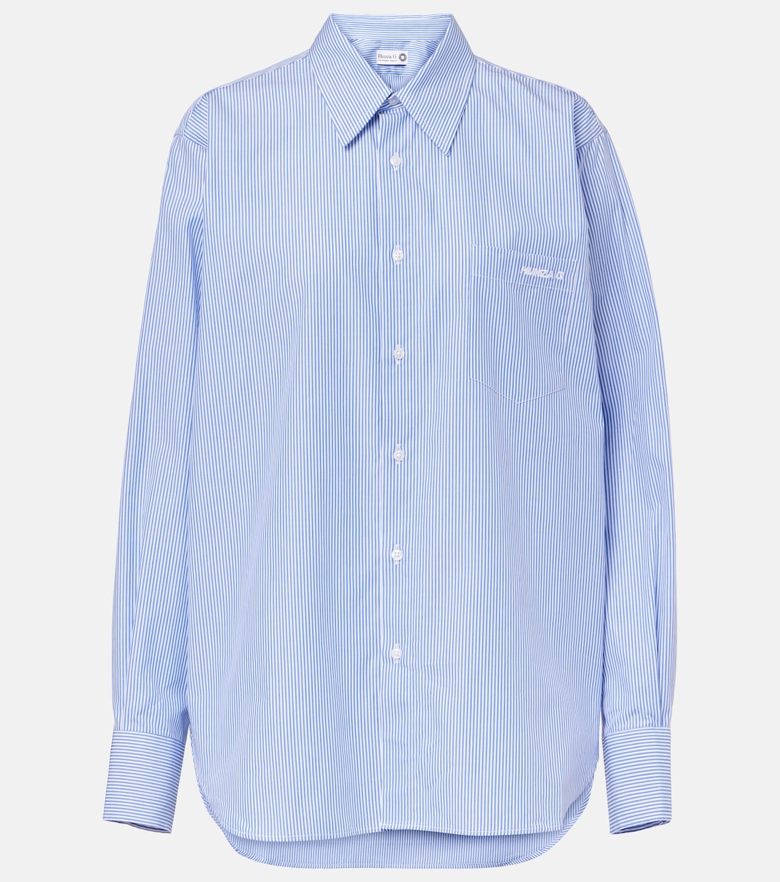 Полосатая хлопковая поплиновая рубашка Hunza G, Blu Wht
Полосатая хлопковая поплиновая рубашка Hunza G, Blu Wht