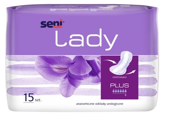Прокладки урологические женские Seni Lady Plus 20,5х42см 15 шт. 
Прокладки урологические женские Seni Lady Plus 20,5х42см 15 шт.
