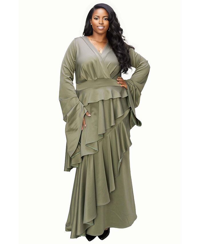 Драматическое платье Zeta с оборками больших размеров L I V D, зеленый
Драматическое платье Zeta с оборками больших размеров L I V D, зеленый