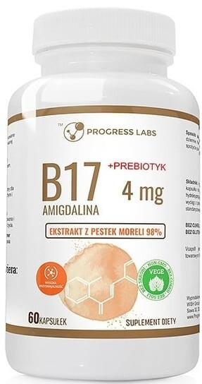 Progress Labs, ВИТАМИН В17 4 мг + ПРЕБИОТИК, амигдалин, 60 капсул. Inna marka 
Progress Labs, ВИТАМИН В17 4 мг + ПРЕБИОТИК, амигдалин, 60 капсул. Inna marka