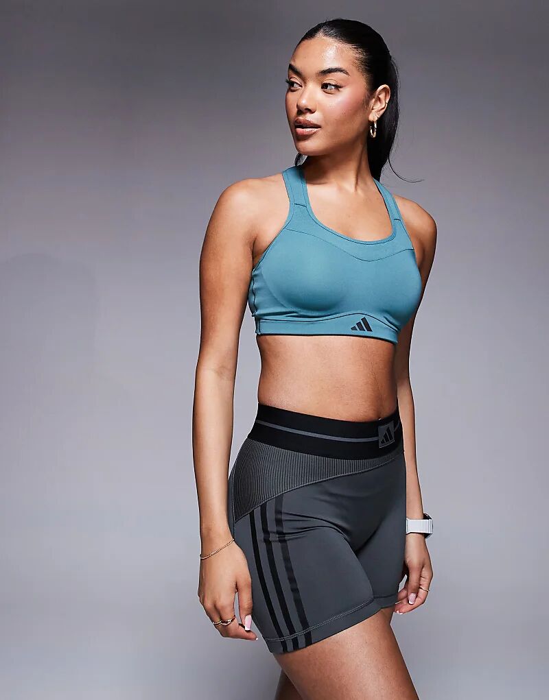 Спортивный бюстгальтер Adidas Training Strength с высокой поддержкой в бирюзовом цвете
Спортивный бюстгальтер Adidas Training Strength с высокой поддержкой в бирюзовом цвете