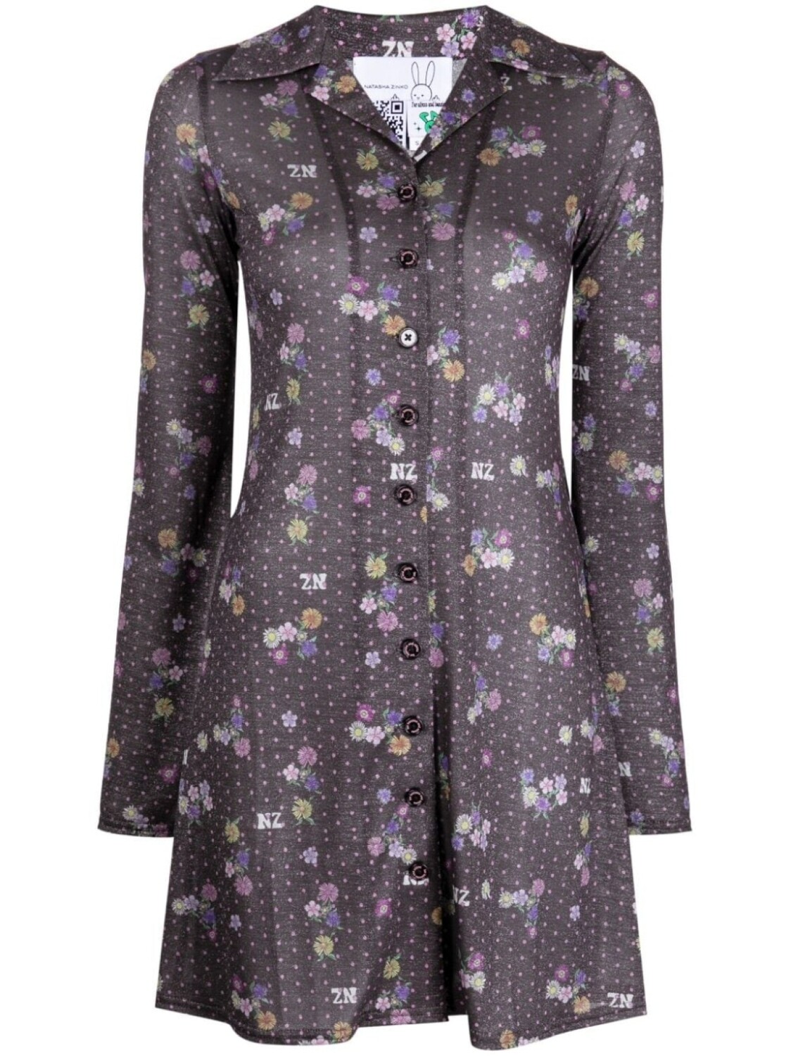Платье мини с цветочным принтом Natasha Zinko, серый
Платье мини с цветочным принтом Natasha Zinko, серый