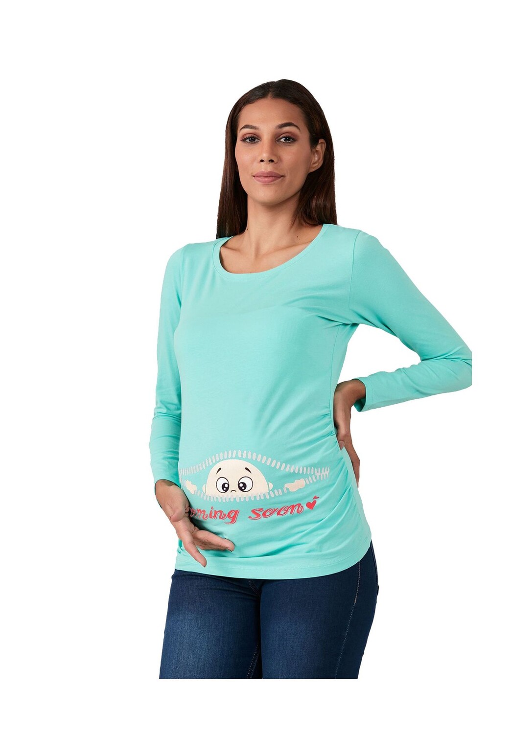 Рубашка с длинными рукавами и мотивом Comingскоро для беременных M.M.C., мятный
Рубашка с длинными рукавами и мотивом Comingскоро для беременных M.M.C., мятный