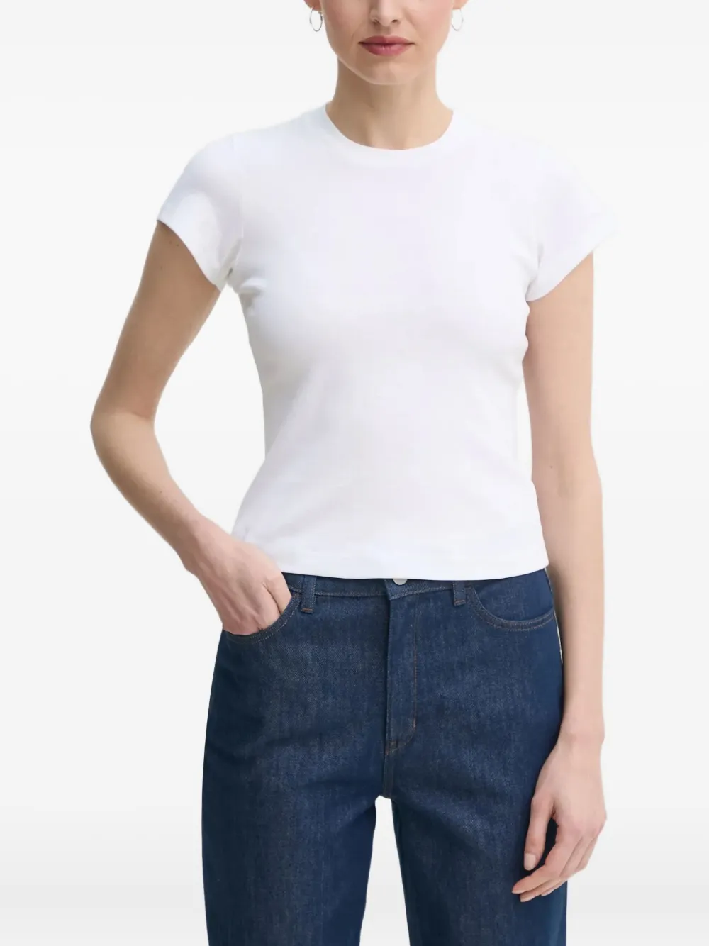 Футболка в рубчик с круглым вырезом A.L.C., белый
Футболка в рубчик с круглым вырезом A.L.C., белый