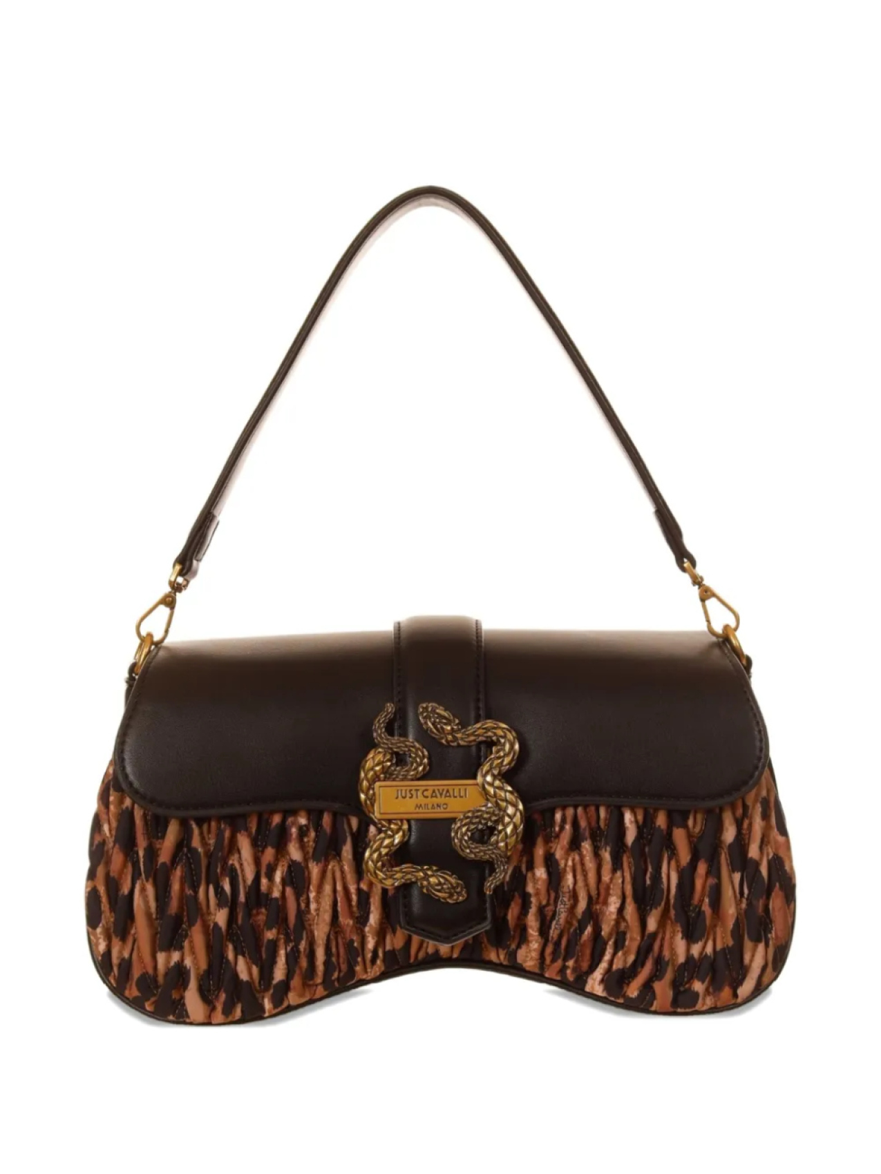 Сумка через плечо с изображением культовой змеи Just Cavalli, коричневый
Сумка через плечо с изображением культовой змеи Just Cavalli, коричневый