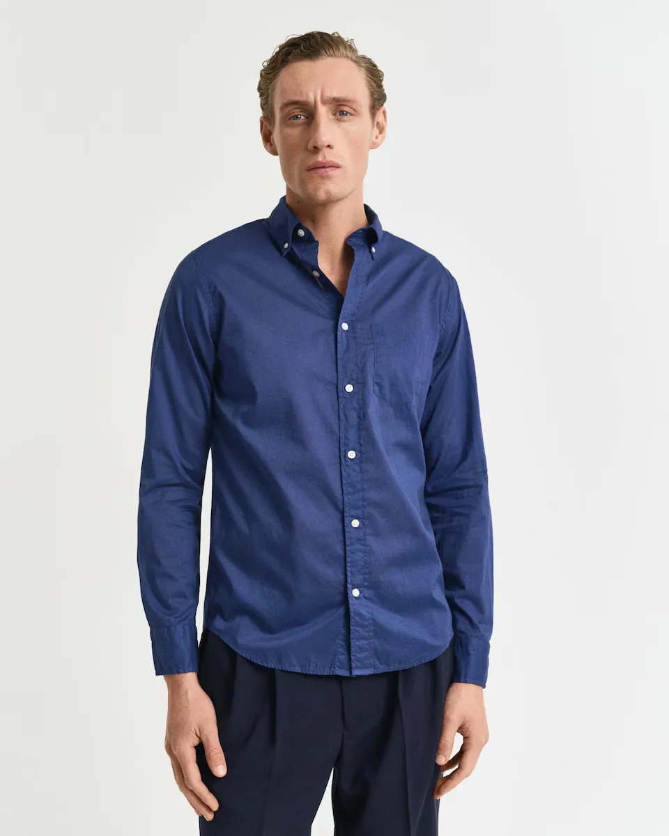Мужская однотонная рубашка с длинными рукавами Gant, синий
Мужская однотонная рубашка с длинными рукавами Gant, синий