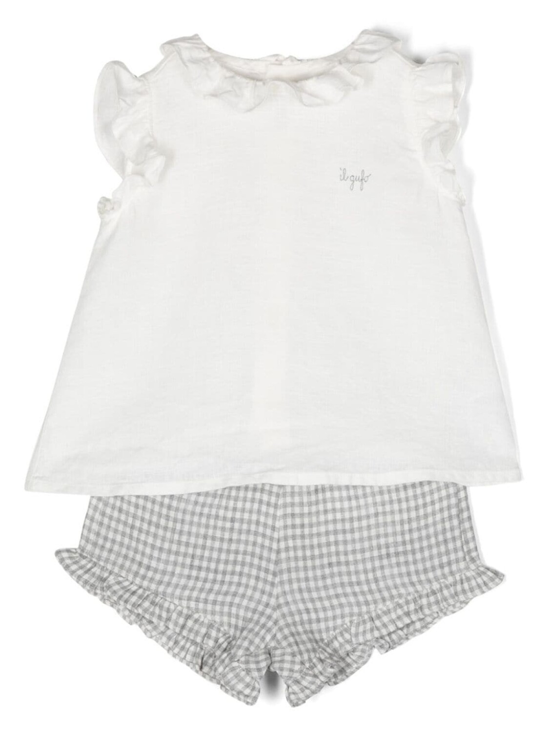 Il Gufo комплект из топа и шортов в клетку, белый
Il Gufo комплект из топа и шортов в клетку, белый