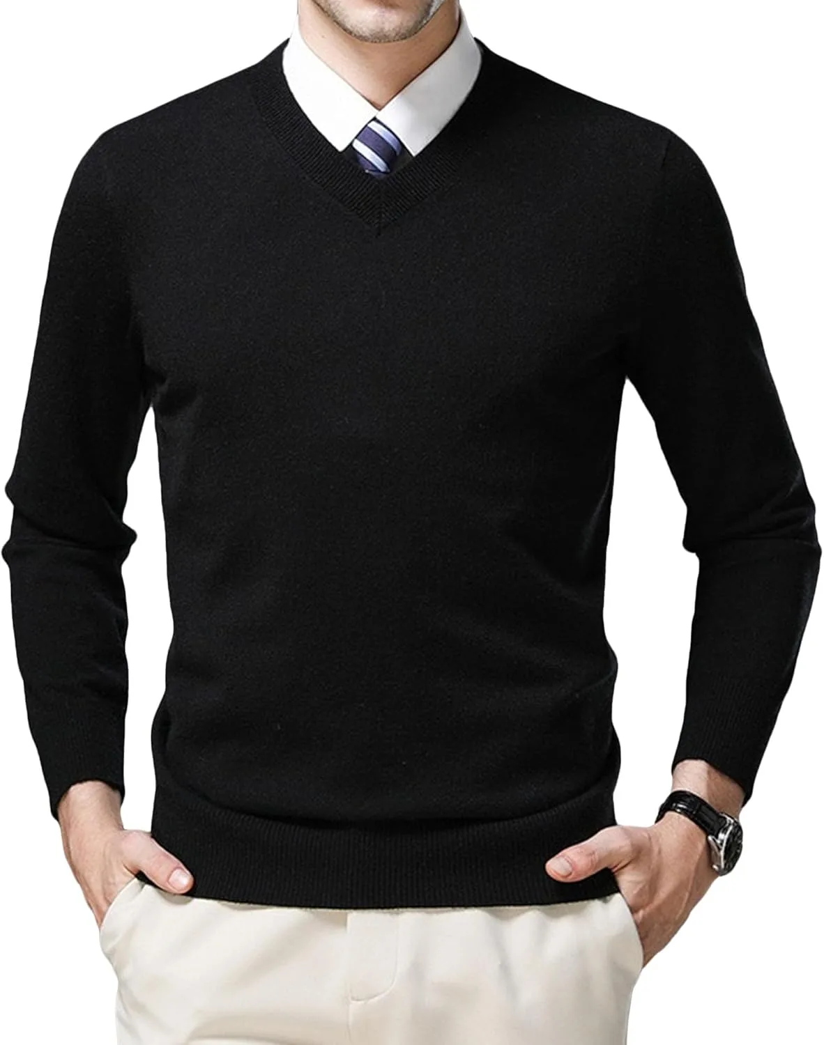 Мужской свитер V-образным вырезом Slim Fit
Мужской свитер V-образным вырезом Slim Fit