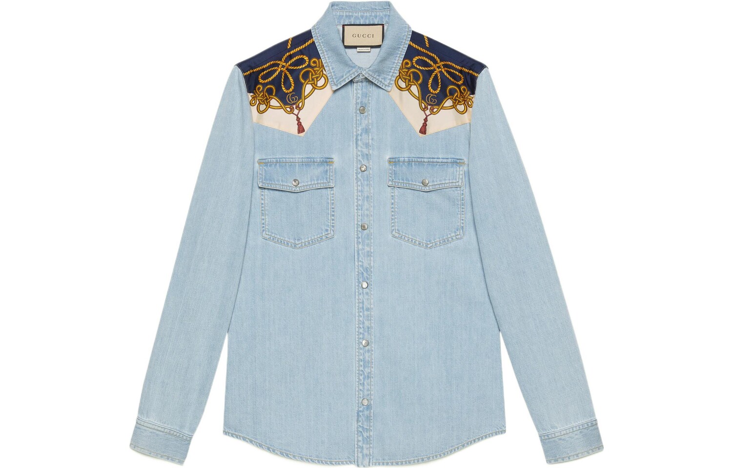 Рубашка мужская светло-синяя Gucci, светло-голубой
Рубашка мужская светло-синяя Gucci, светло-голубой