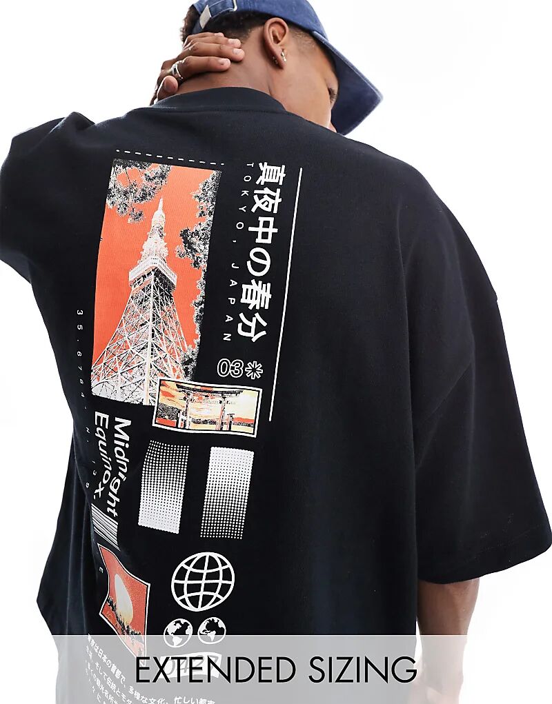 Футболка экстремально большого размера черного цвета с сувенирным принтом на спине ASOS DESIGN
Футболка экстремально большого размера черного цвета с сувенирным принтом на спине ASOS DESIGN