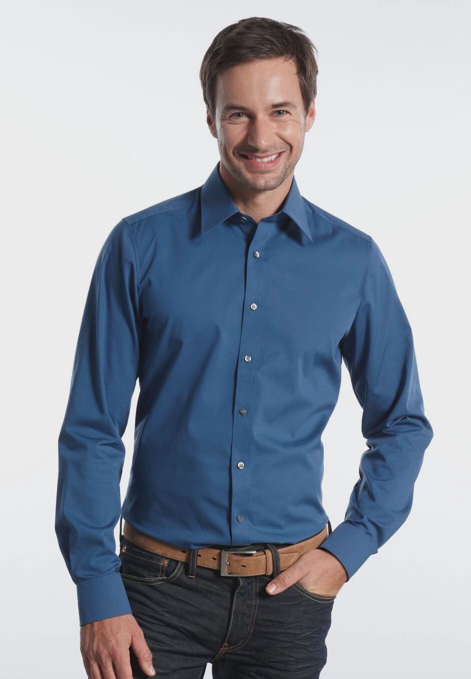 Мужская деловая рубашка облегающего кроя Level Five OLYMP, цвет Rauchblau 
Мужская деловая рубашка облегающего кроя Level Five OLYMP, цвет Rauchblau
