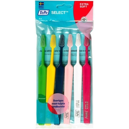 Зубная щетка TePe Select Extra Soft, смешанная упаковка, 6 шт., легкое удаление зубного налета, с коническими головками, разные цвета, 6 штук
Зубная щетка TePe Select Extra Soft, смешанная упаковка, 6 шт., легкое удаление зубного налета, с коническими головками, разные цвета, 6 штук