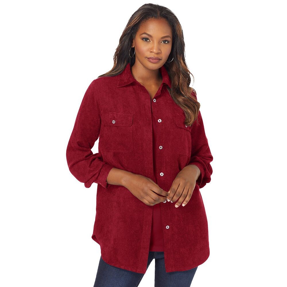 Женская большая рубашка из искусственной замши Roaman's больших размеров, цвет Rich Burgundy
Женская большая рубашка из искусственной замши Roaman's больших размеров, цвет Rich Burgundy