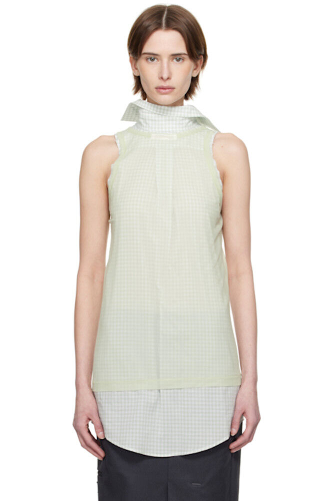 Блузка в зелено-белую клетку сзади наперед Maison Margiela
Блузка в зелено-белую клетку сзади наперед Maison Margiela