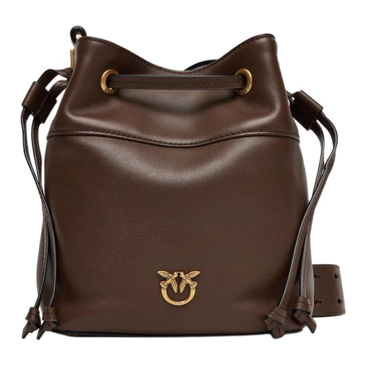 PINKO Кожаная мини-сумка через плечо женская коричневая
PINKO Кожаная мини-сумка через плечо женская коричневая