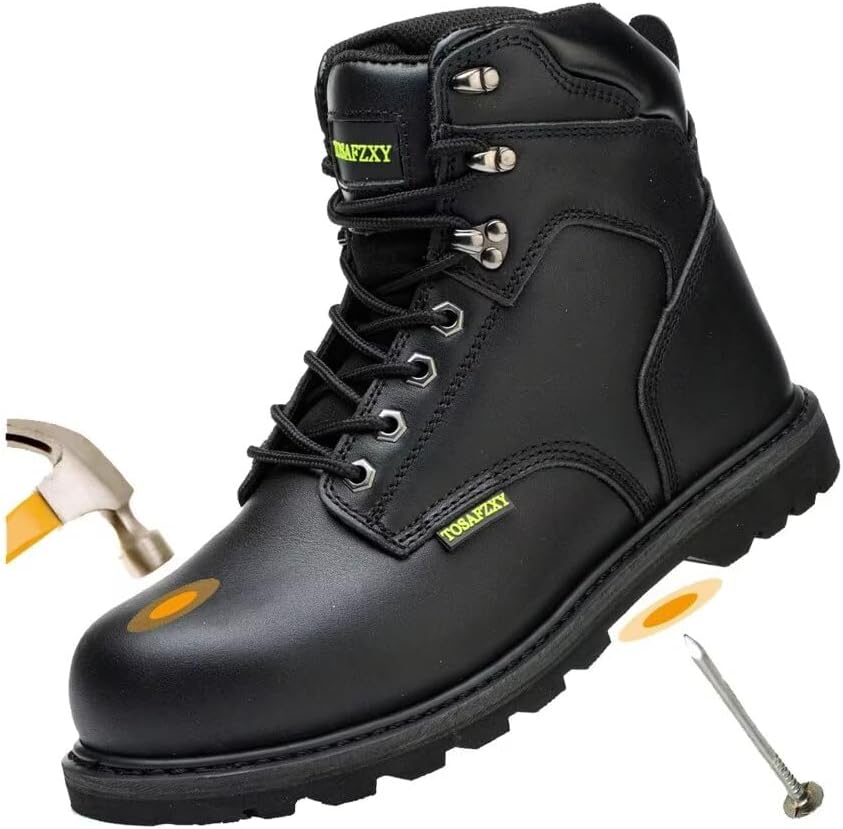 Ботинки для мужчин из прочной кожи Crazy-Horse с защищенным стальным носком, водонепроницаемые и противоскользящие, лучше сохраняют тепло, рабочая обувь для мужчин Tosafzxy, черный
Ботинки для мужчин из прочной кожи Crazy-Horse с защищенным стальным носком, водонепроницаемые и противоскользящие, лучше сохраняют тепло, рабочая обувь для мужчин Tosafzxy, черный