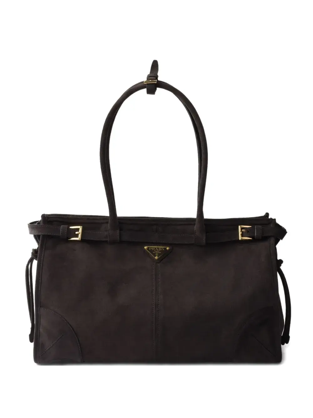 Большая замшевая сумка-тоут Bonnie Prada, коричневый
Большая замшевая сумка-тоут Bonnie Prada, коричневый