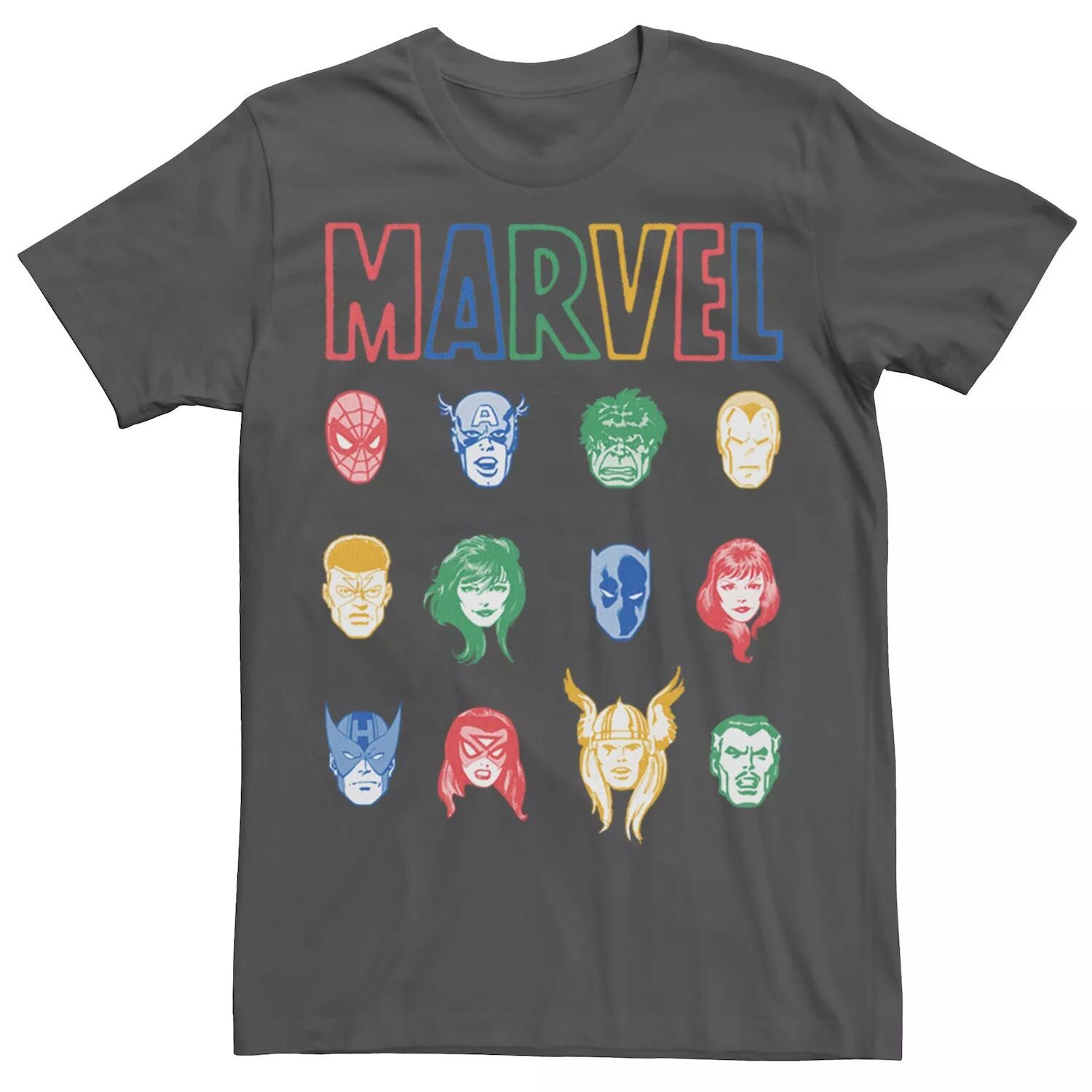 Мужская футболка Marvel Primary Faces в стиле ретро с комиксами Licensed Character
Мужская футболка Marvel Primary Faces в стиле ретро с комиксами Licensed Character