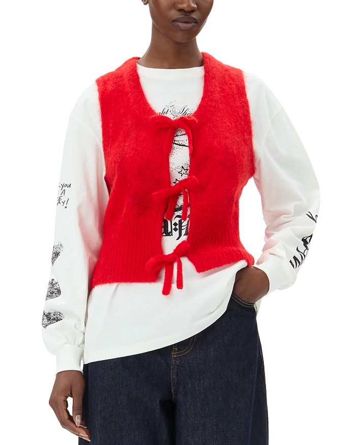 Жилет с завязками спереди GANNI, красный
Жилет с завязками спереди GANNI, красный