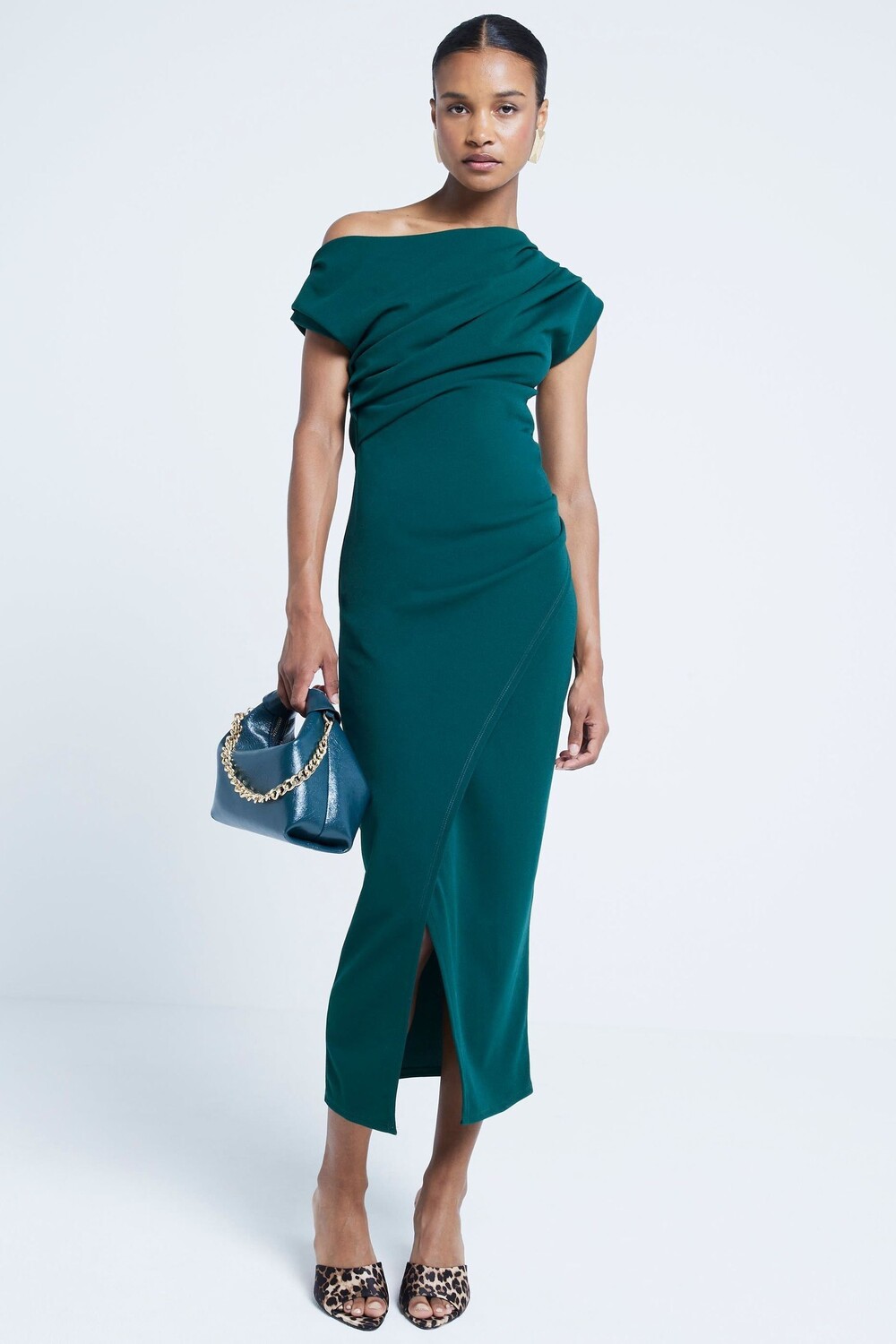 Платье миди с асимметричным запахом и драпировкой River Island, зеленый
Платье миди с асимметричным запахом и драпировкой River Island, зеленый