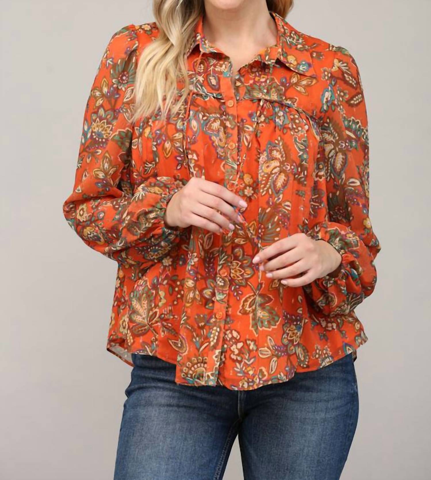 Осенняя цветочная блузка цвета ржавчины, многоцветная FATE, цвет rust orange multi
Осенняя цветочная блузка цвета ржавчины, многоцветная FATE, цвет rust orange multi