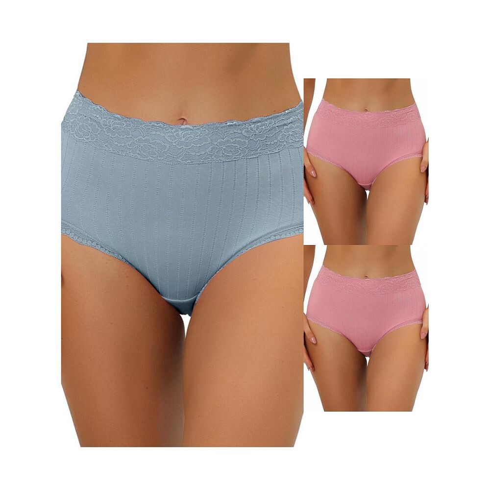 3 упаковки женского нижнего белья с высокой талией, удобные трусики в рубчик с кружевной отделкой, разноцветные ALLEGRA K, цвет Pink Light Blue
3 упаковки женского нижнего белья с высокой талией, удобные трусики в рубчик с кружевной отделкой, разноцветные ALLEGRA K, цвет Pink Light Blue