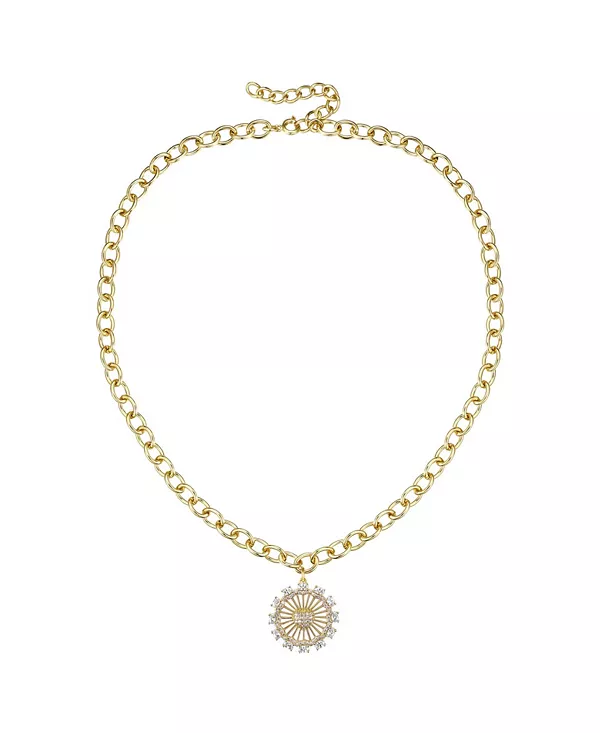 Ожерелье с регулируемой цепочкой, покрытое 14-каратным золотом и кубическим цирконием в виде цветка солнца Genevive, gold
Ожерелье с регулируемой цепочкой, покрытое 14-каратным золотом и кубическим цирконием в виде цветка солнца Genevive, gold