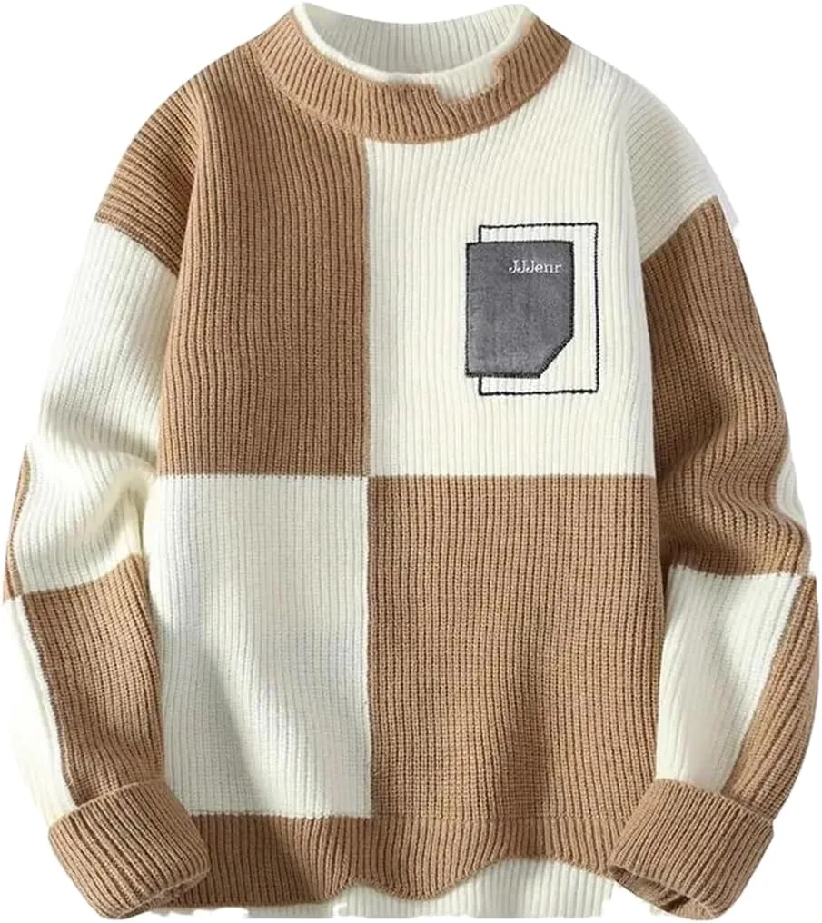 Мужской свитер с круглым вырезом и принтом
Мужской свитер с круглым вырезом и принтом