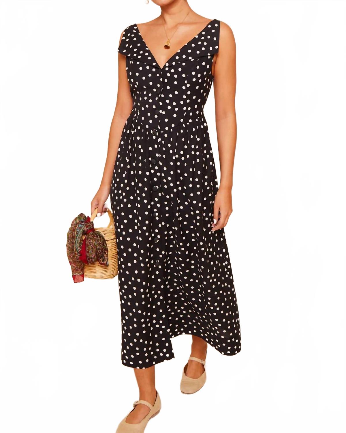 Среднее платье Siena в горошек Emma черное Rixo
Среднее платье Siena в горошек Emma черное Rixo