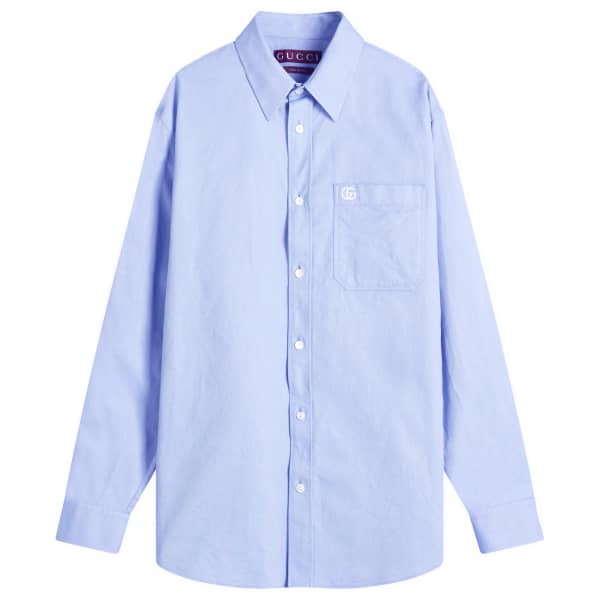 Рубашка из хлопка Оксфорд с длинным рукавом Gucci, голубой
Рубашка из хлопка Оксфорд с длинным рукавом Gucci, голубой