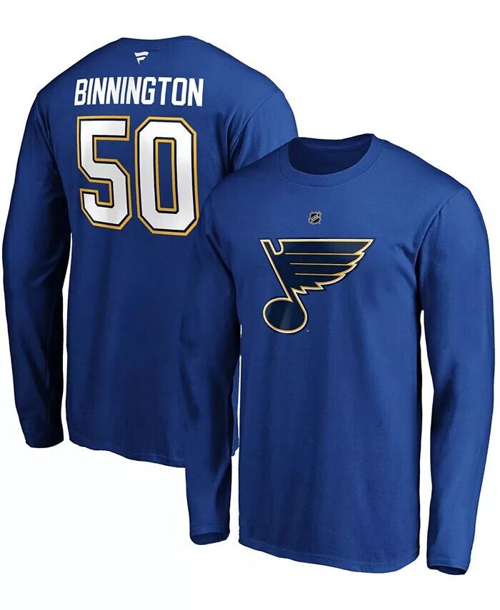 Мужская синяя футболка с длинным рукавом Jordan Binnington St. Louis Blues Authentic Stack с именем и номером Fanatics
Мужская синяя футболка с длинным рукавом Jordan Binnington St. Louis Blues Authentic Stack с именем и номером Fanatics