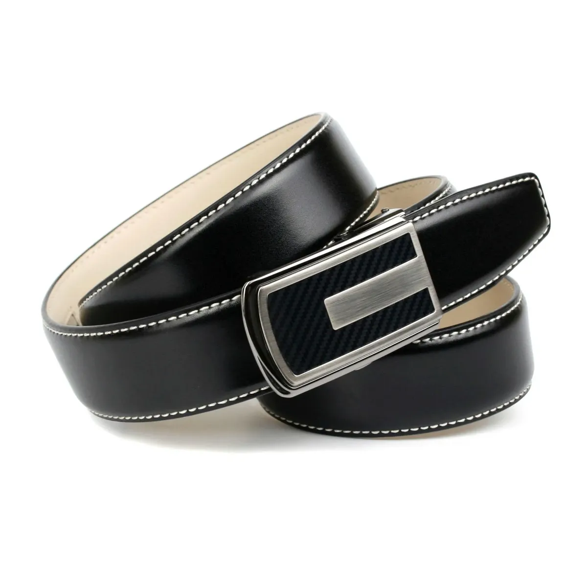 Кожаный ремень Anthoni Crown черного цвета с контрастной строчкой белого цвета, черный
Кожаный ремень Anthoni Crown черного цвета с контрастной строчкой белого цвета, черный