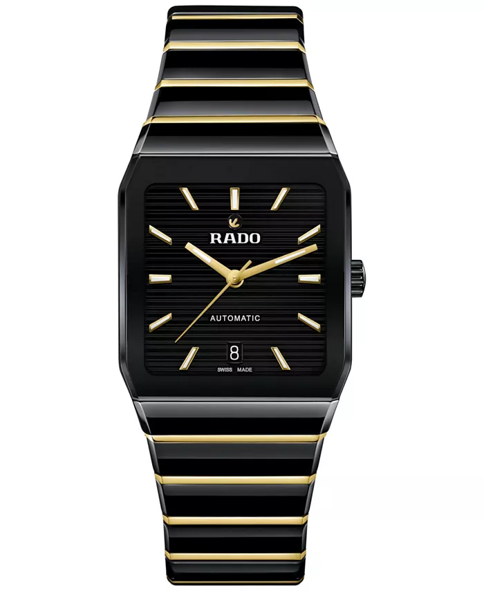 Унисекс-часы Swiss Automatic Anatom с корпусом из нержавеющей стали с золотым PVD-покрытием и черным керамическим браслетом, 33 мм Rado, Черный, Унисекс-часы Swiss Automatic Anatom с корпусом из нержавеющей стали с золотым PVD-покрытием и черным керамичес
Унисекс-часы Swiss Automatic Anatom с корпусом из нержавеющей стали с золотым PVD-покрытием и черным керамическим браслетом, 33 мм Rado, Черный, Унисекс-часы Swiss Automatic Anatom с корпусом из нержавеющей стали с золотым PVD-покрытием и черным керамичес
