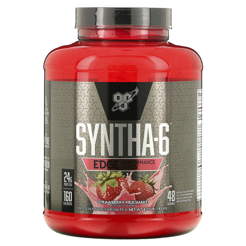 BSN, Syntha-6 Edge, смесь протеина в порошке, клубничный молочный коктейль, 1,82 кг (4,01 фунта)
BSN, Syntha-6 Edge, смесь протеина в порошке, клубничный молочный коктейль, 1,82 кг (4,01 фунта)