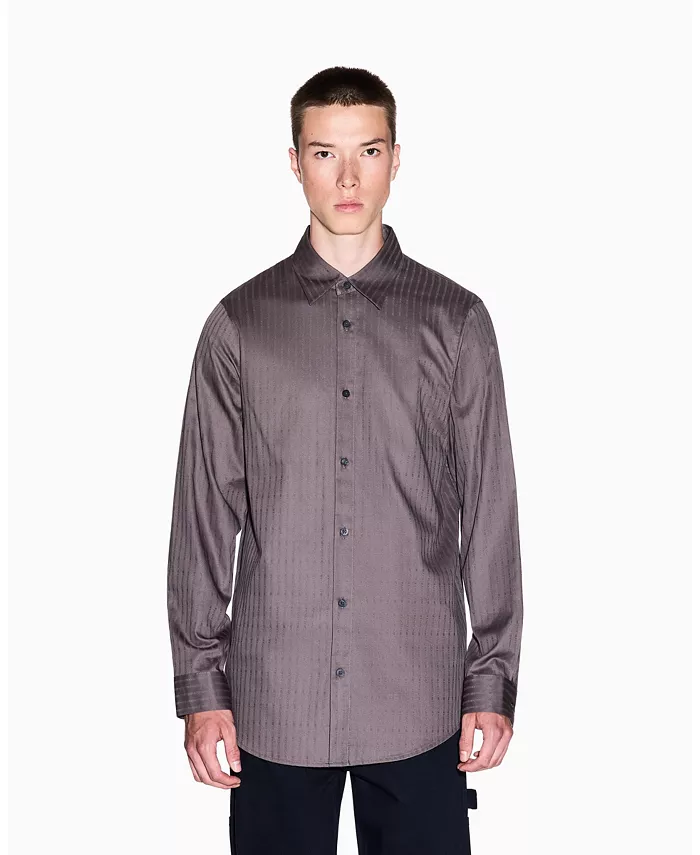 Мужская хлопковая рубашка с жаккардовым принтом и надписью A|X Armani Exchange, серый
Мужская хлопковая рубашка с жаккардовым принтом и надписью A|X Armani Exchange, серый