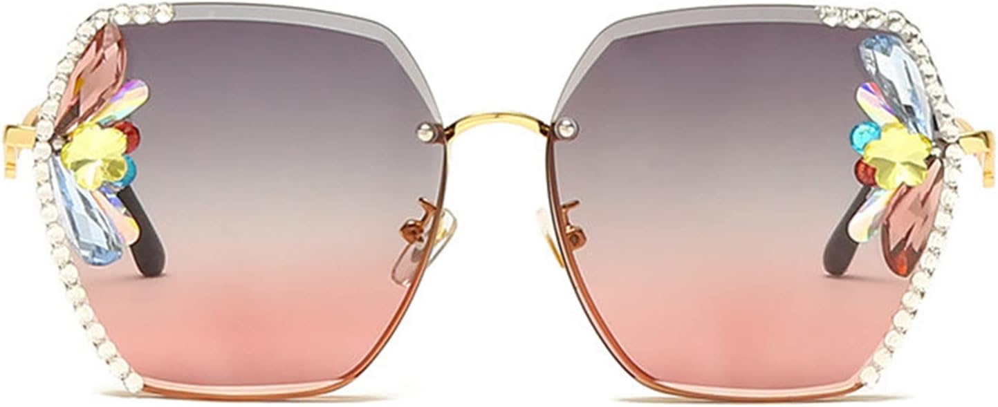 Солнцезащитные очки Willochra большого размера без оправы для женщин, очки с прозрачными линзами, большие солнцезащитные очки, солнцезащитные очки с градиентными линзами, солнцезащитные очки с бриллиантами, Purple Pink
Солнцезащитные очки Willochra большого размера без оправы для женщин, очки с прозрачными линзами, большие солнцезащитные очки, солнцезащитные очки с градиентными линзами, солнцезащитные очки с бриллиантами, Purple Pink