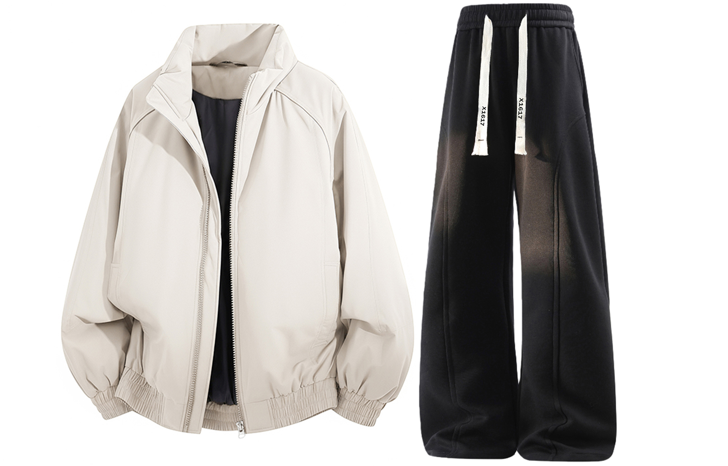 Повседневный спортивный костюм Unisex с лацканами, утолщенный и с флисовой подкладкой X1617, экрю jacket+черный sweatpants
Повседневный спортивный костюм Unisex с лацканами, утолщенный и с флисовой подкладкой X1617, экрю jacket+черный sweatpants