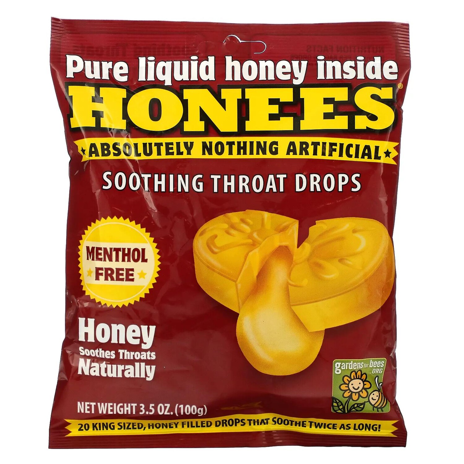Honees Cough Drops Honey Menthol Free 20 Cough Drops 
Honees Cough Drops Honey Menthol Free 20 Cough Drops