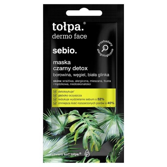 Черная детокс-маска, 8 мл Tołpa, dermo face sebio
Черная детокс-маска, 8 мл Tołpa, dermo face sebio