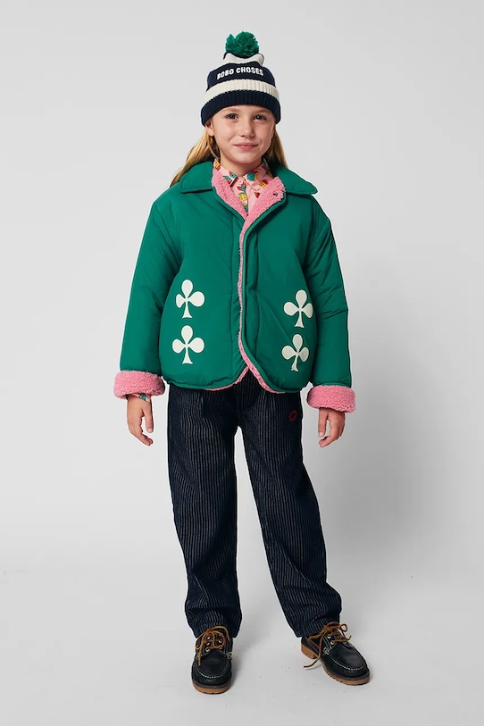 Детская двусторонняя куртка Clover Bobo Choses, зеленый
Детская двусторонняя куртка Clover Bobo Choses, зеленый