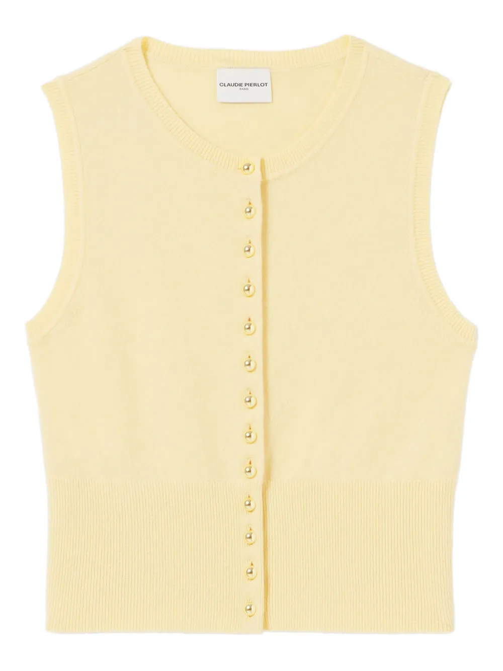 Кардиган без рукавов с пуговицами Claudie Pierlot, желтый
Кардиган без рукавов с пуговицами Claudie Pierlot, желтый