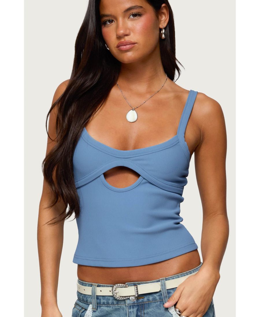 Женская майка Karin с вырезами и ребристой текстурой Edikted, Blue
Женская майка Karin с вырезами и ребристой текстурой Edikted, Blue