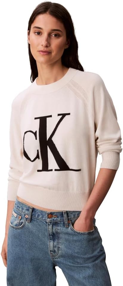Женский свитер с монограммой и логотипом Calvin Klein, Chalk
Женский свитер с монограммой и логотипом Calvin Klein, Chalk