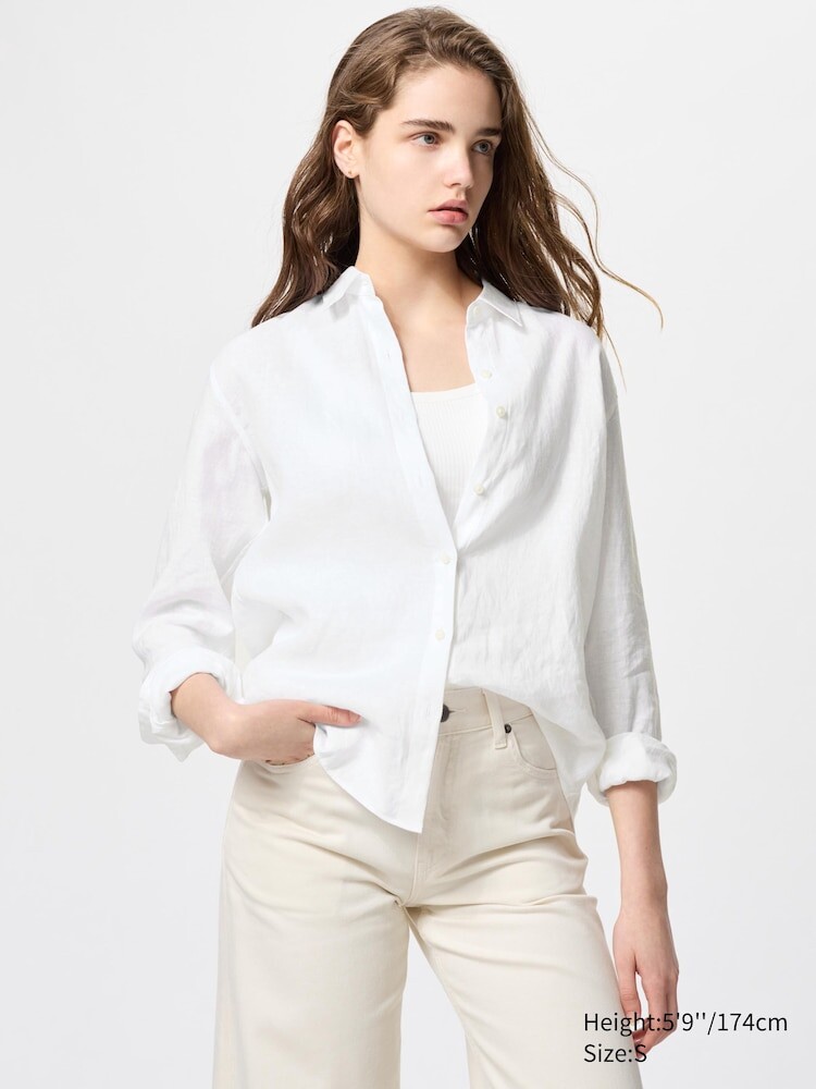 Рубашка из 100% льна премиум-класса Uniqlo, цвет 00 белый
Рубашка из 100% льна премиум-класса Uniqlo, цвет 00 белый