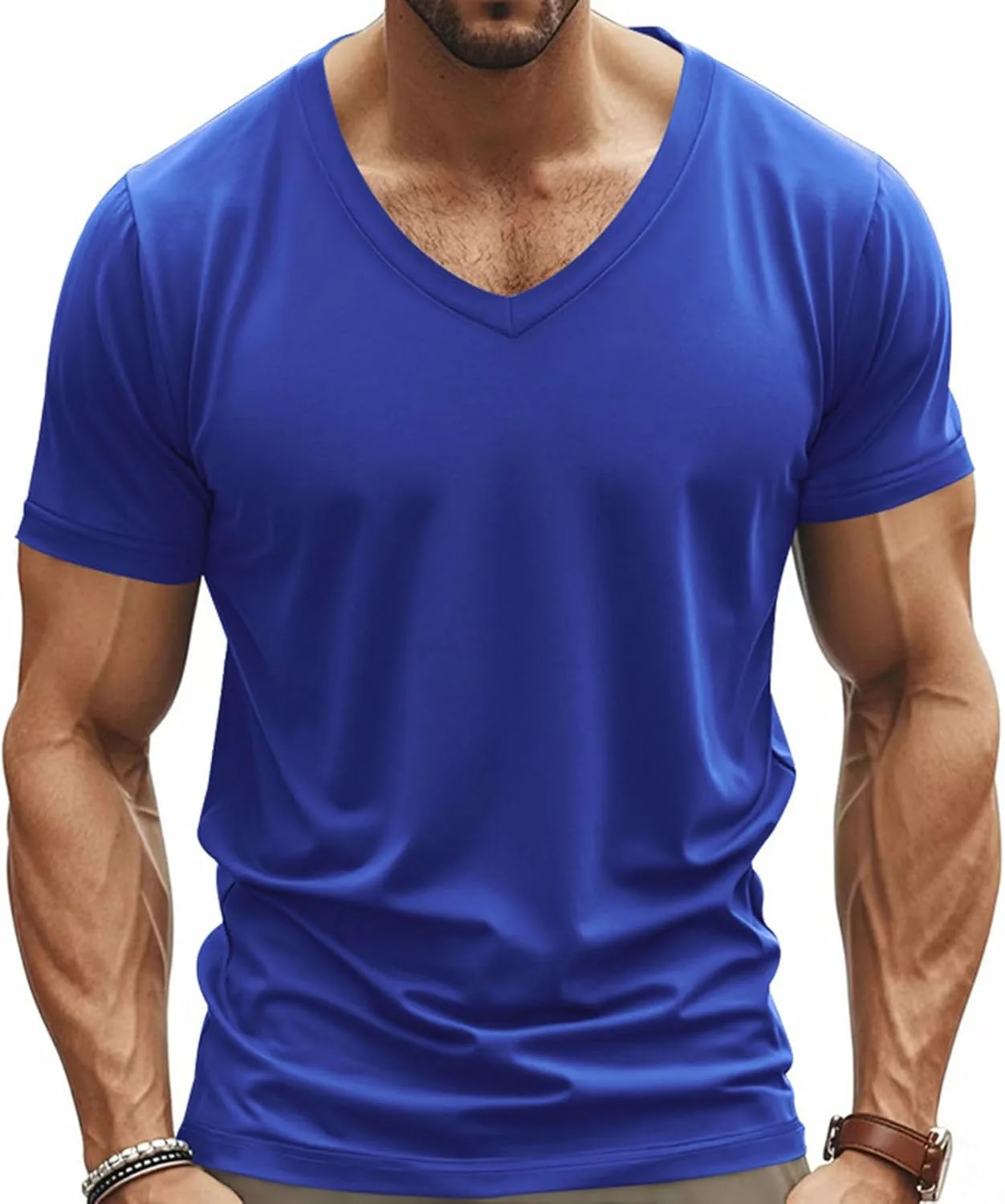 Мужская футболка V-образного выреза с коротким рукавом
Мужская футболка V-образного выреза с коротким рукавом