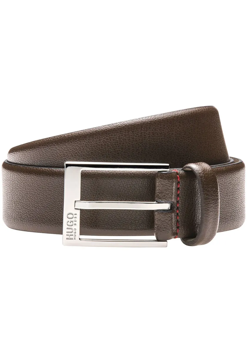 Ремень HUGO из зернистой кожи с застежкой с логотипом, коричневый
Ремень HUGO из зернистой кожи с застежкой с логотипом, коричневый
