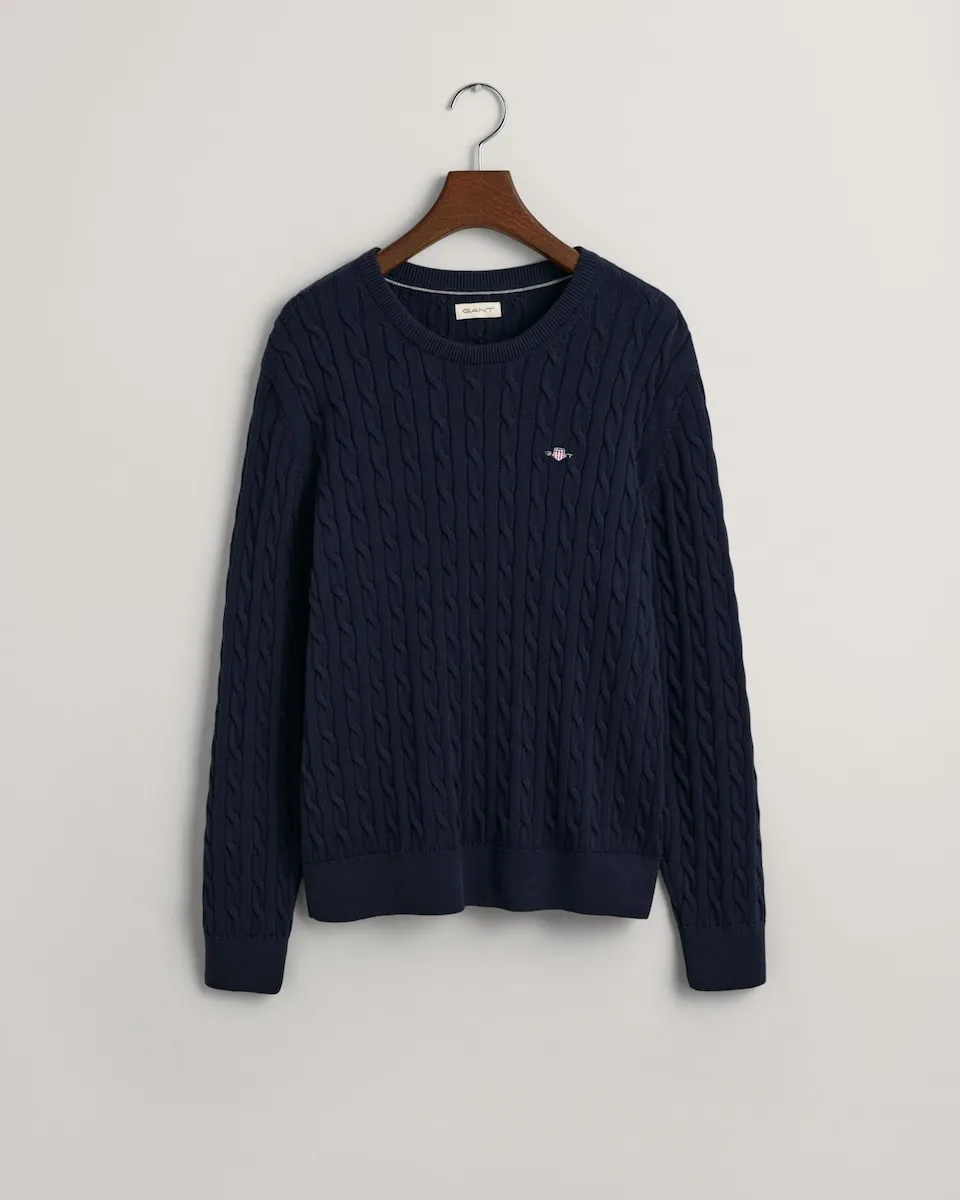 Длинный свитер с косой вязкой Gant, темно-синий
Длинный свитер с косой вязкой Gant, темно-синий