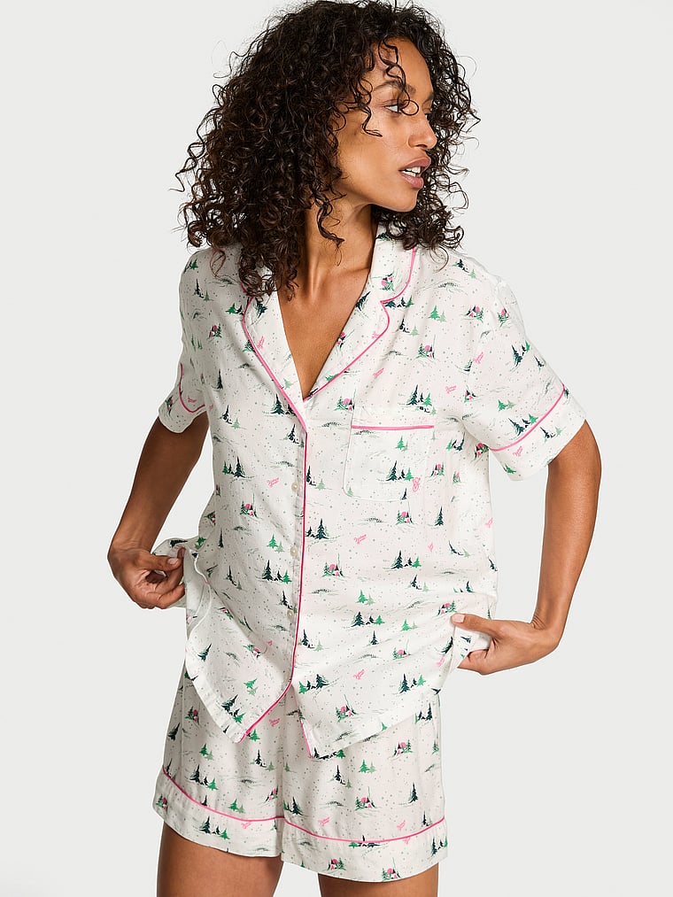 Короткий пижамный комплект из хлопковой фланели Victoria'S Secret, signature flannel coconut white/rose garden whimsy forest scene
Короткий пижамный комплект из хлопковой фланели Victoria'S Secret, signature flannel coconut white/rose garden whimsy forest scene