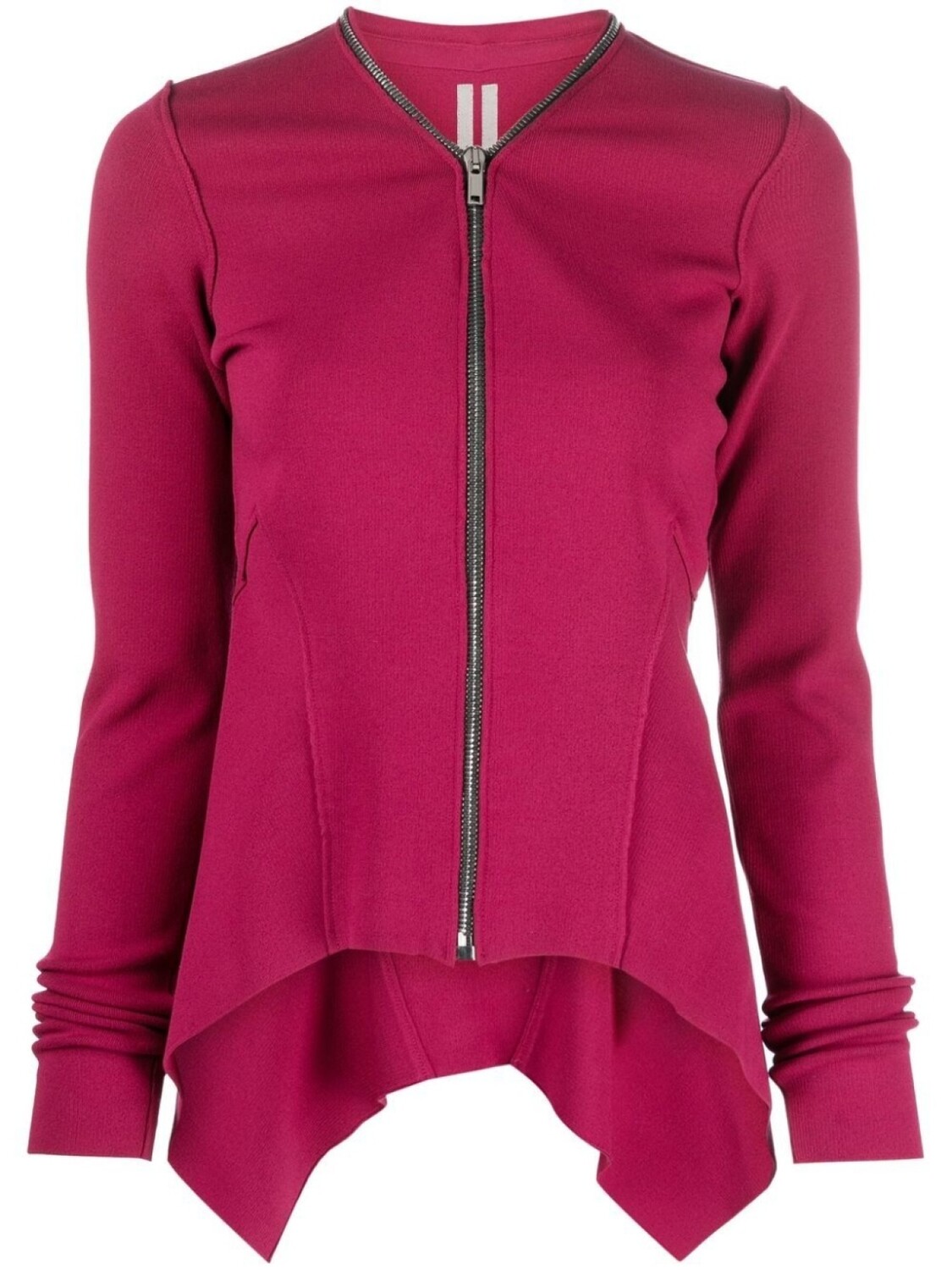 Rick Owens куртка на молнии с асимметричным подолом, розовый 
Rick Owens куртка на молнии с асимметричным подолом, розовый